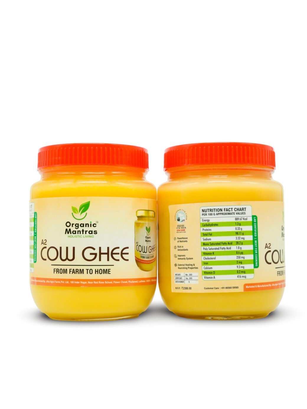 ORGANIC MANTRAS A2 Desi Cow Bilona Ghee, Made By Traditional Vedic Bilona Method 100% Pure 2000Ml - Image 2