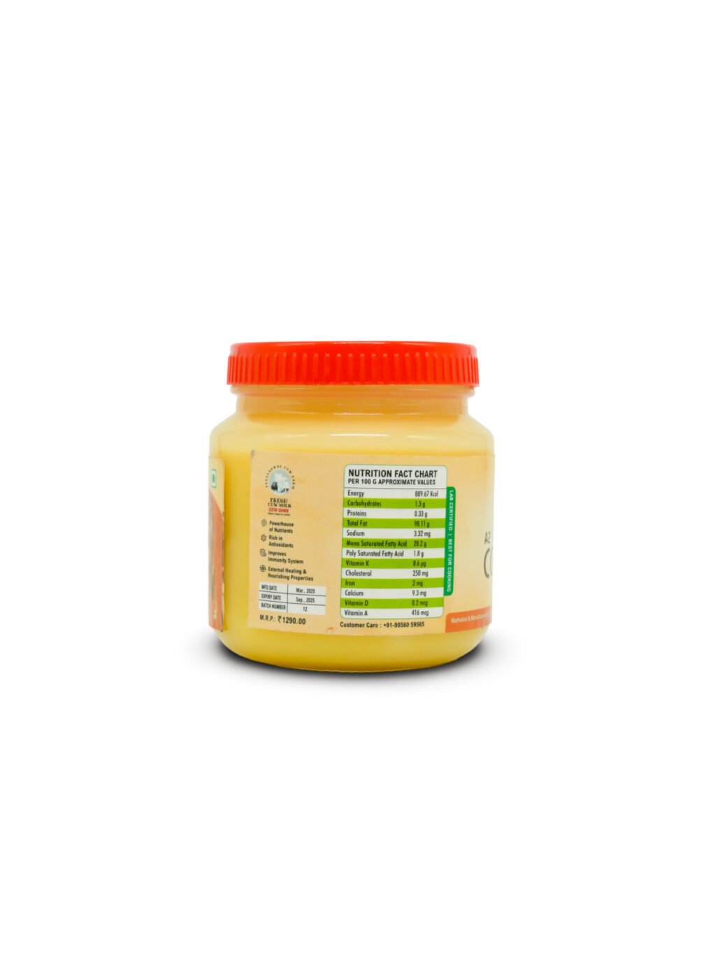 ORGANIC MANTRAS A2 Desi Cow Bilona Ghee, Made By Traditional Vedic Bilona Method 100% Pure 500Ml - Image 2